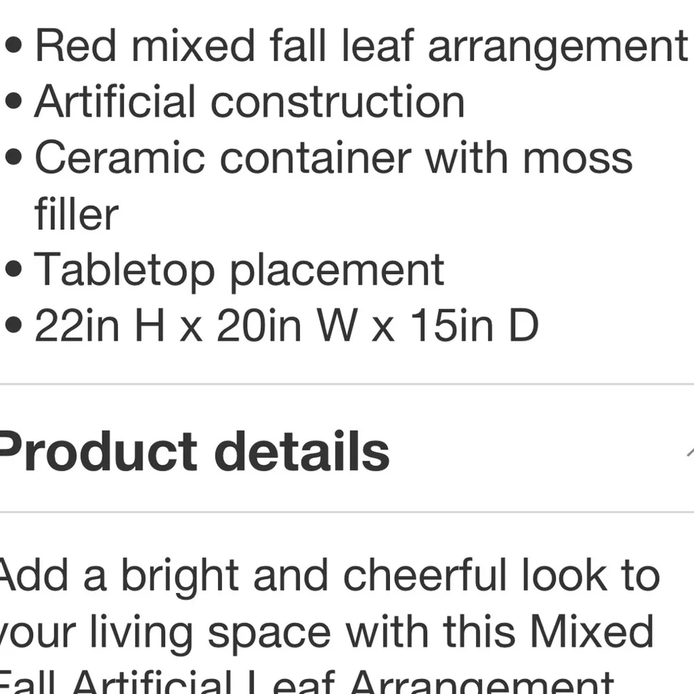 STUDIO MCGEE NWT mixed fall faux arrangement -red -22”